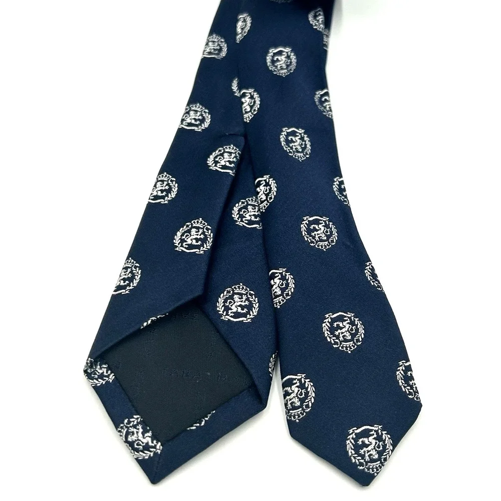 Zara Man 100% Silk Skinny Men's‎ Neck Tie Navy Crested 2 Width x 60 Length